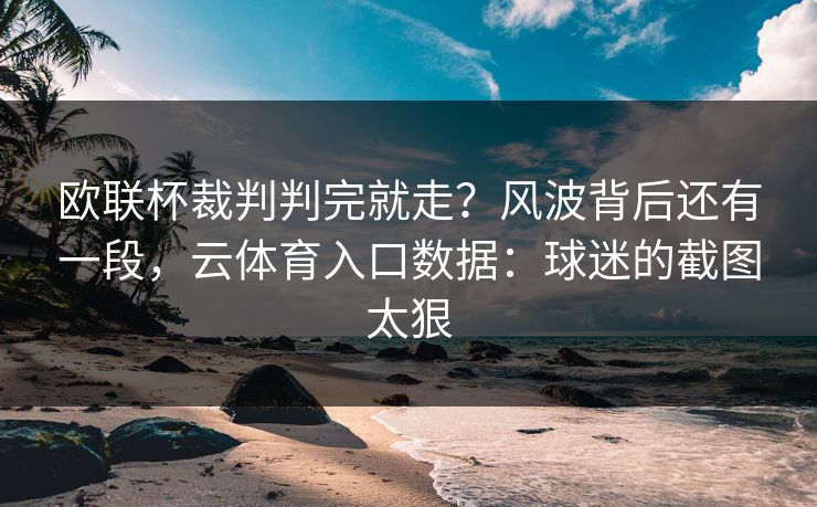 欧联杯裁判判完就走？风波背后还有一段，云体育入口数据：球迷的截图太狠